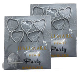 20 PACKETS OF  4" HALLMARK HEART SHAPED CAKE SPARKLERS (5 PER PACK) - SILVER