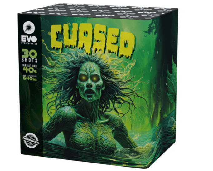 Firework box with a zombie design and 'Chased' text on a white background