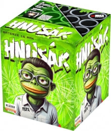 Green box with a character design and 'Hnukak' branding on a white background