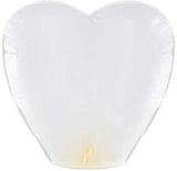 heart shaped sky lantern in white
