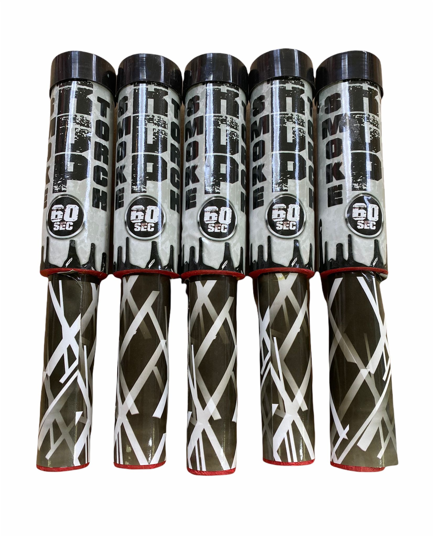 1 x 5 PACK - KLASEK - BLACK HANDHELD SMOKE TORCHES - 60 SECONDS