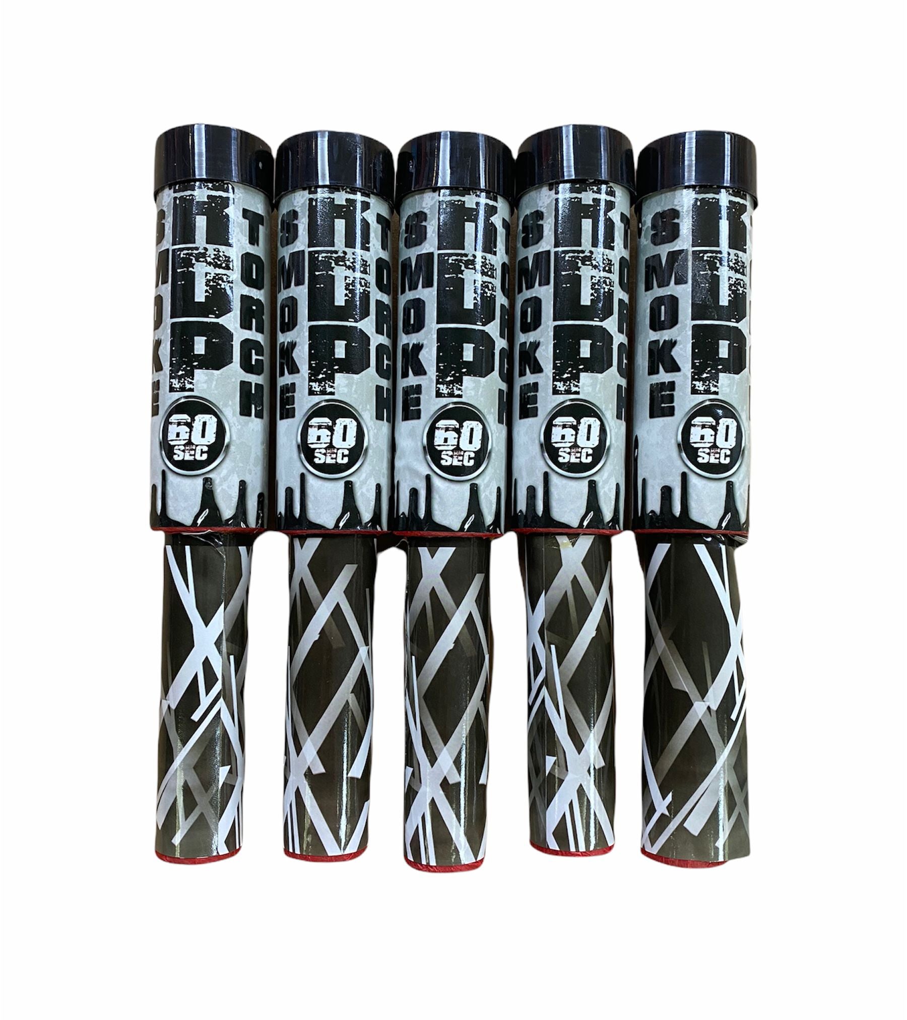 1 x 5 PACK - KLASEK - BLACK HANDHELD SMOKE TORCHES - 60 SECONDS