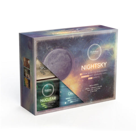 EVOLUTION - NIGHTSKY - 6 PIECE BARRAGE BOX - FREE MOONSHOT ROCKETS