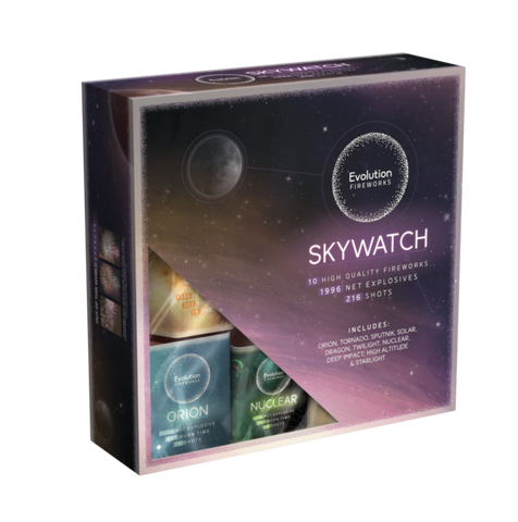 skywatch selection barrage box purple box with 10 different shot barrages