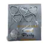 4" Cup Cake Silver Sparklers Heart Shape Hallmark Party