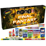 STANDARD FIREWORK BOX NAME FINAL FANTASY ROCKETS FOUNTAINS MINES GOLD FLAME ON BOX BRIGHT
