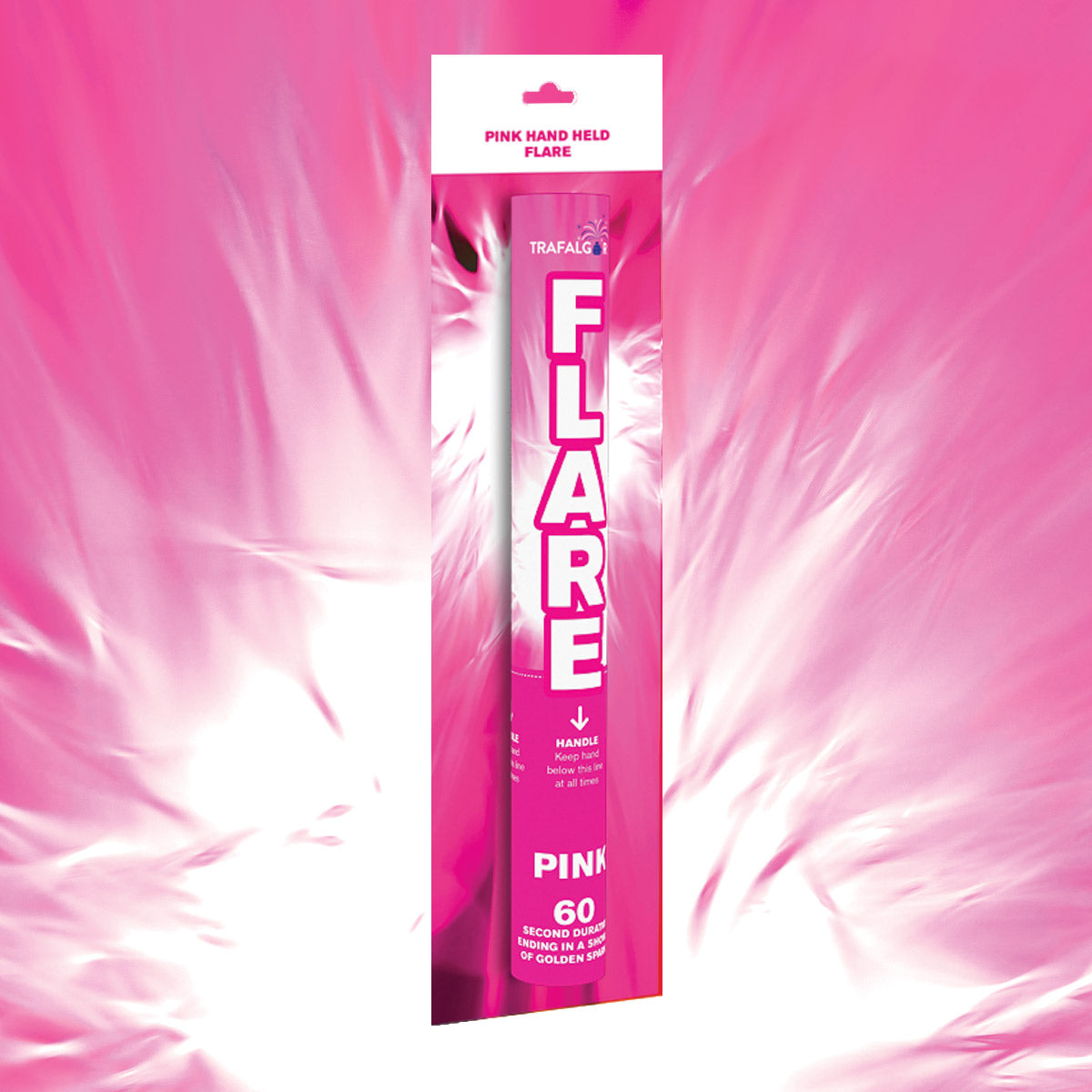 Pink Trafalgar handheld smoke flare 60 seconds